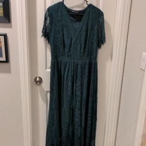 Elegant Green Lace Dress By PrettyGarden